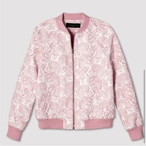 NWT Victoria Beckham Jacquard Blush Paisley Bomber Jacket